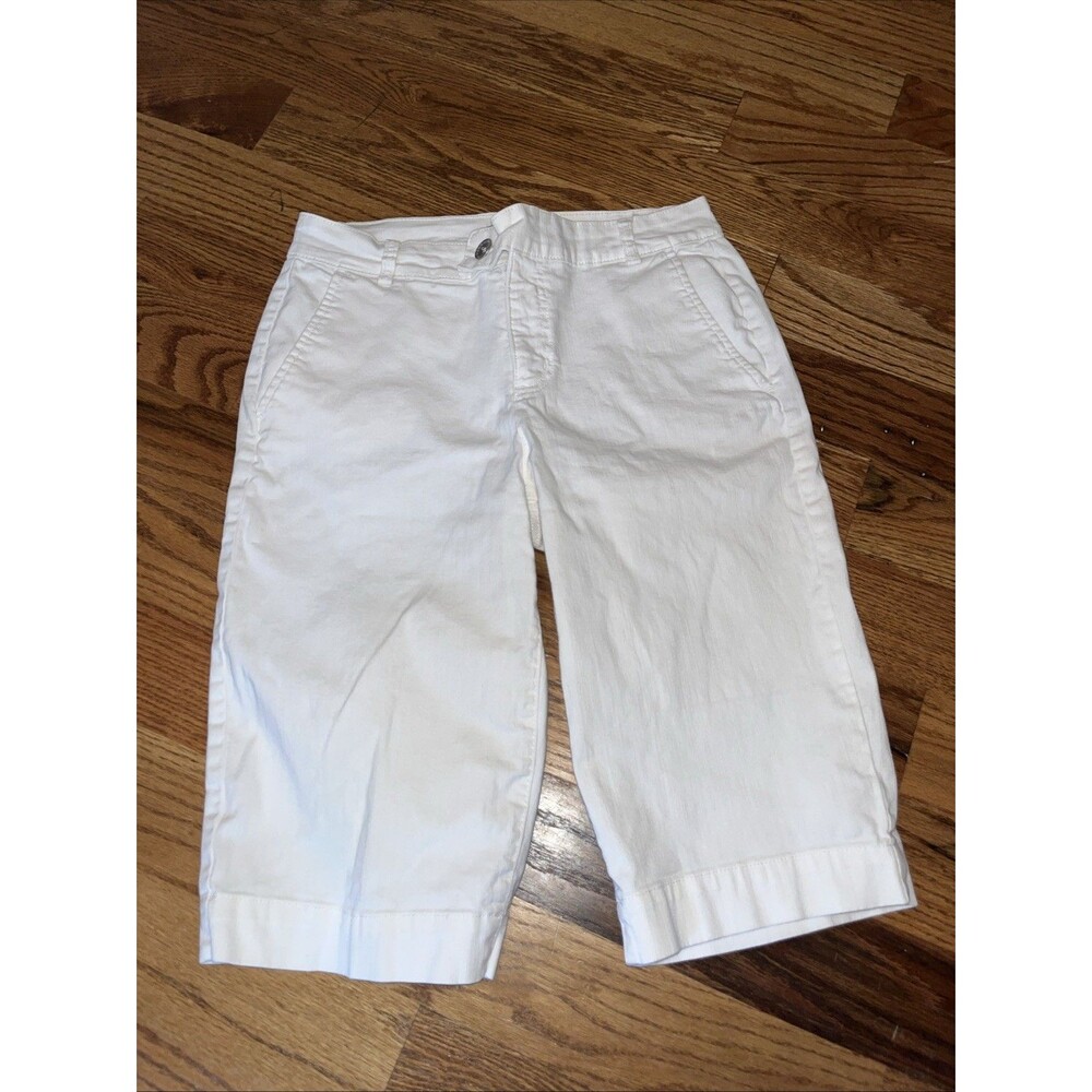 Bandolinoblu White Cotton Capri Pants with Pockets Size 6